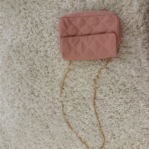 Elegant Pink Quilted Chain Bag